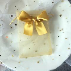 Elegant ribbon bow organza bag jewelry bag string bag 100pcs