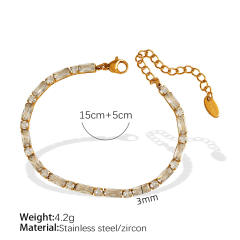 18KG luxury tennis chain stainless steel necklace bracelet set