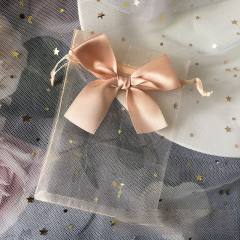 Elegant ribbon bow organza bag jewelry bag string bag 100pcs