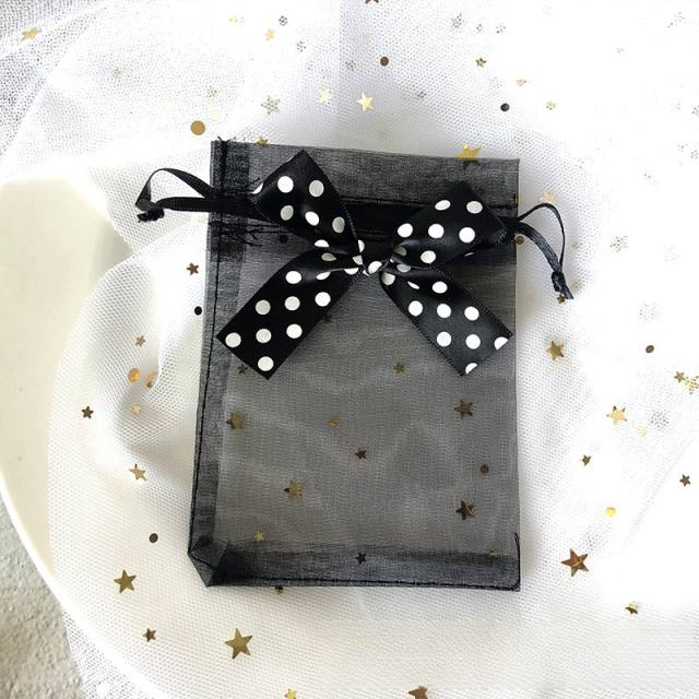 Elegant ribbon bow organza bag jewelry bag string bag 100pcs