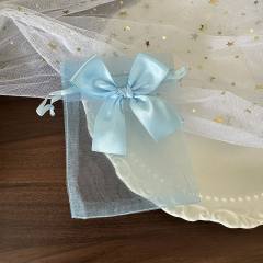 Elegant ribbon bow organza bag jewelry bag string bag 100pcs