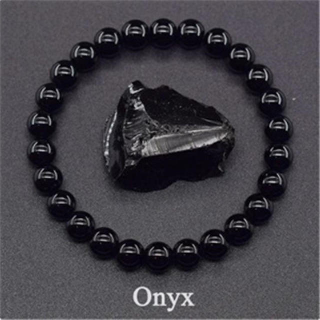 Hot sale natural stone beaded elastic bracelet