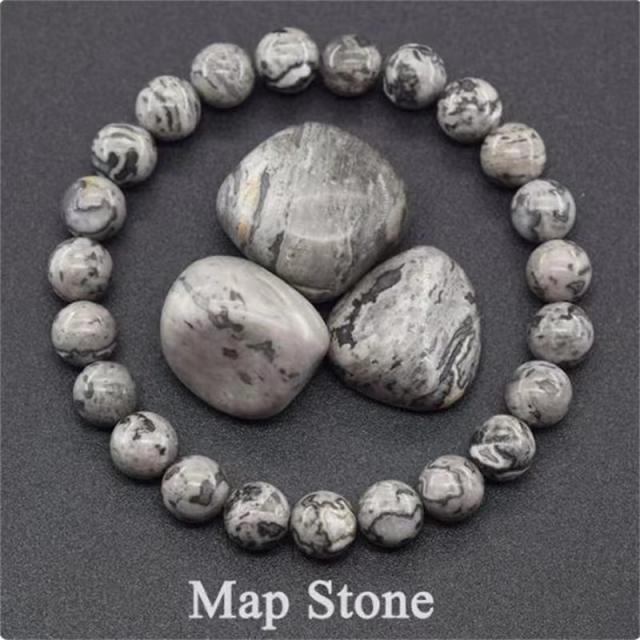 Hot sale natural stone beaded elastic bracelet
