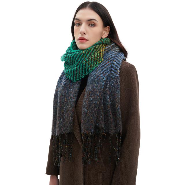 Occident fashion winter Gradient color long scarf