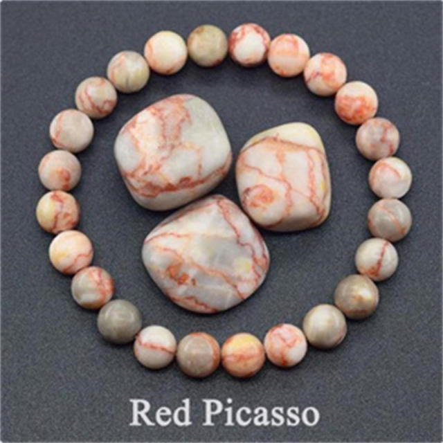 Hot sale natural stone beaded elastic bracelet