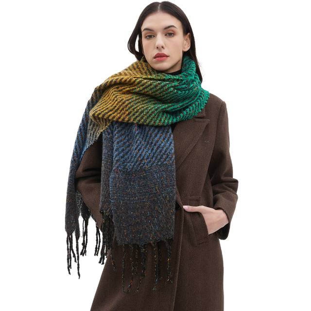 Occident fashion winter Gradient color long scarf