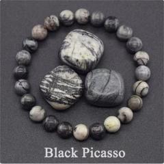 Hot sale natural stone beaded elastic bracelet