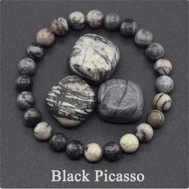 Hot sale natural stone beaded elastic bracelet