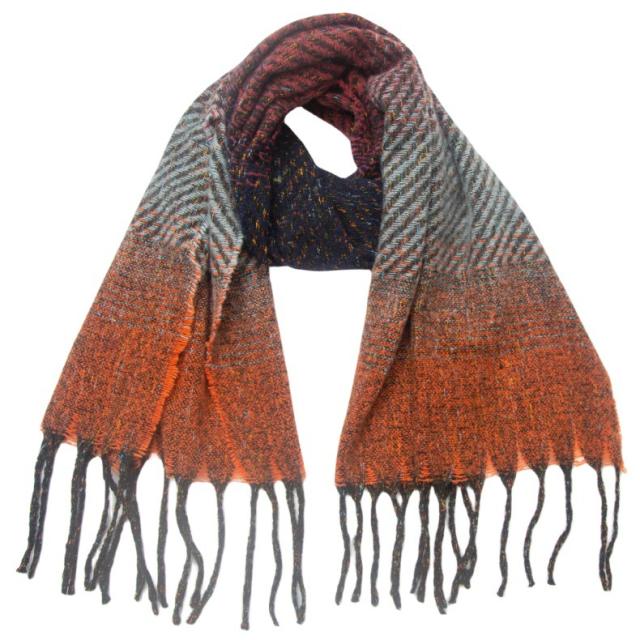 Occident fashion winter Gradient color long scarf