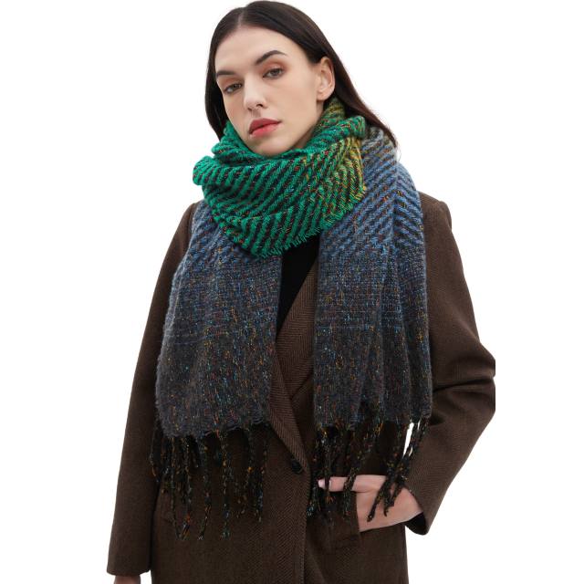 Occident fashion winter Gradient color long scarf