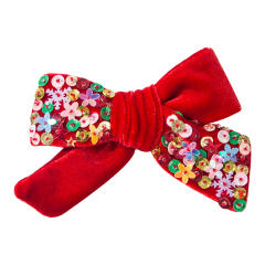 Velvet bow chrismtas hair clips