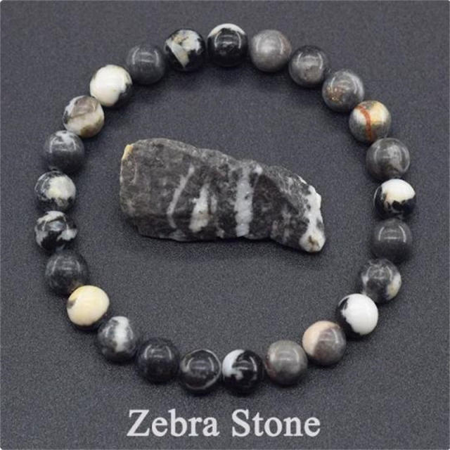 Hot sale natural stone beaded elastic bracelet