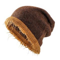 Winter mix color knitted wood yarn beanie cap