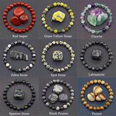 Hot sale natural stone beaded elastic bracelet