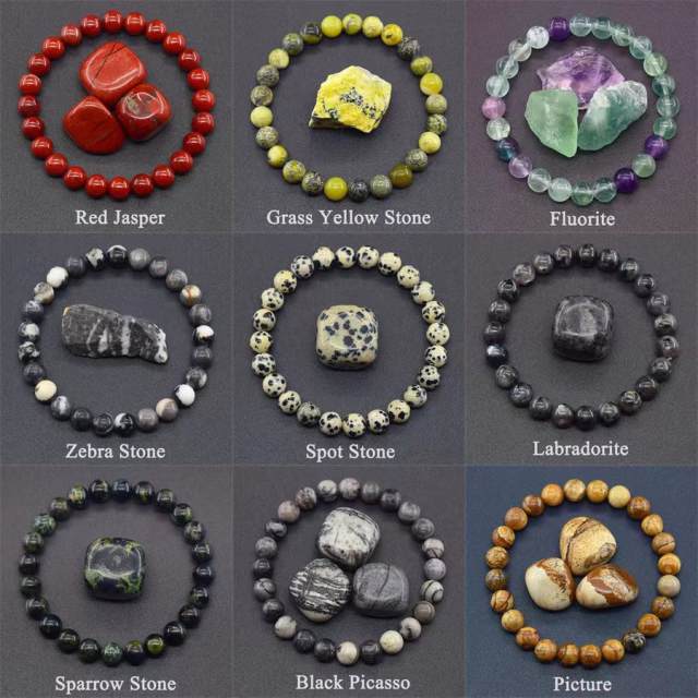 Hot sale natural stone beaded elastic bracelet