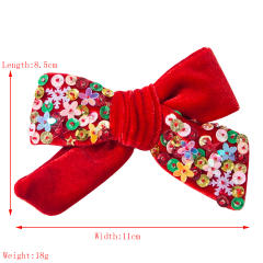Velvet bow chrismtas hair clips