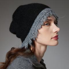 Winter mix color knitted wood yarn beanie cap
