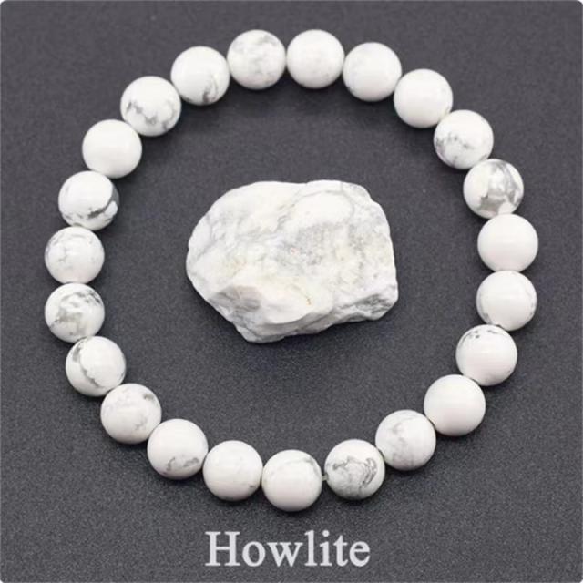 Hot sale natural stone beaded elastic bracelet