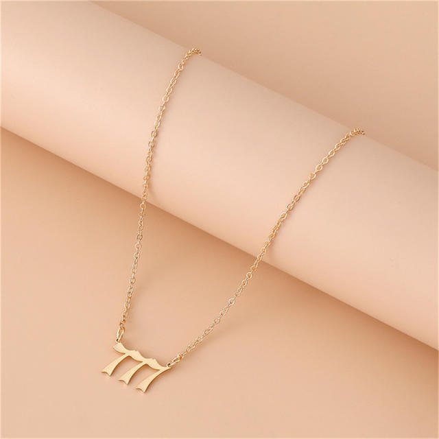 Amazon hot sale stainless steel angel number necklace with card