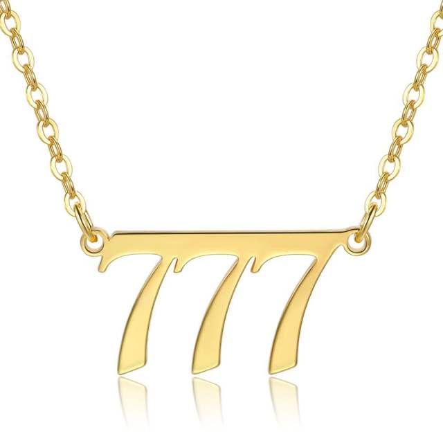 Hot sale angel number brass material necklace with card