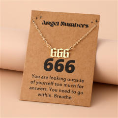 Amazon hot sale stainless steel angel number necklace with card