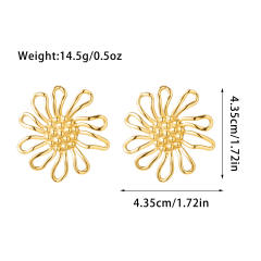 Personality geometric flower stainless steel big earrings collection