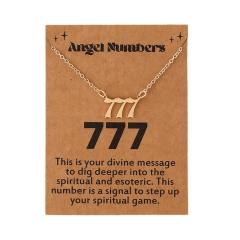 Amazon hot sale stainless steel angel number necklace with card