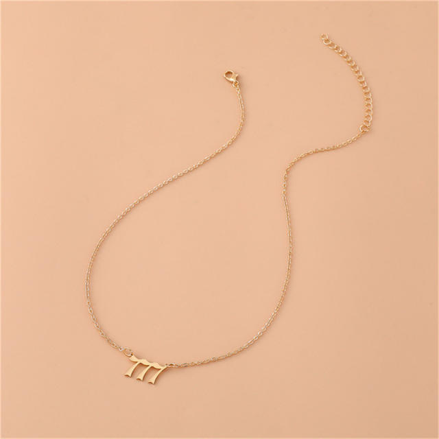 Amazon hot sale stainless steel angel number necklace with card