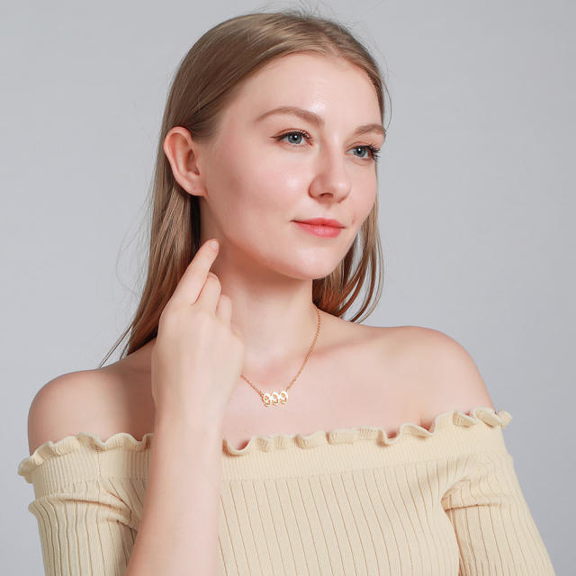 Hot sale angel number brass material necklace with card