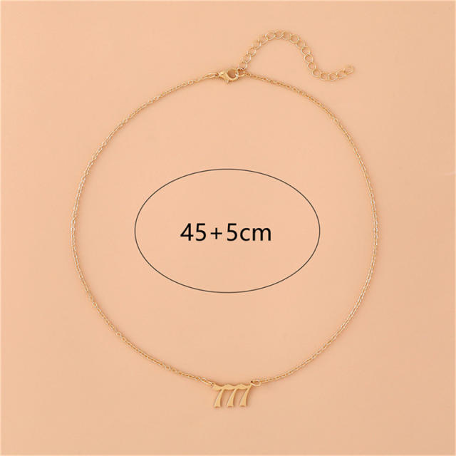 Amazon hot sale stainless steel angel number necklace with card