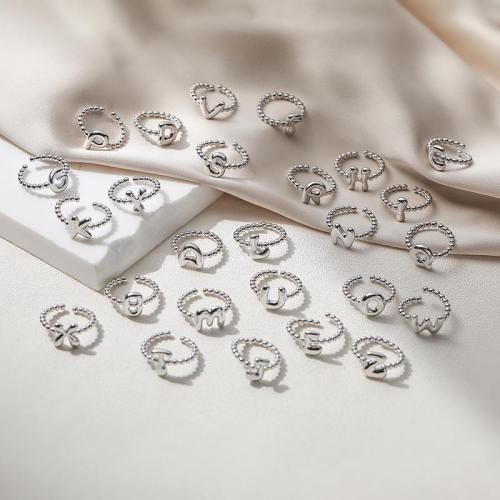 18KG copper bubble letter initial letter finger rings