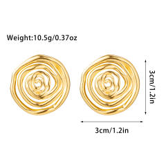 Personality geometric flower stainless steel big earrings collection