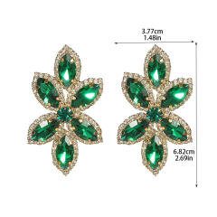 Luxury colorful glass crystal statement big earrings