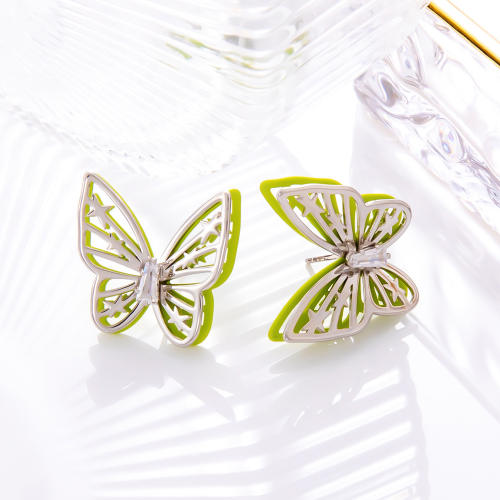 925 needle sweet fresh color butterfly flower dangle earrings collection