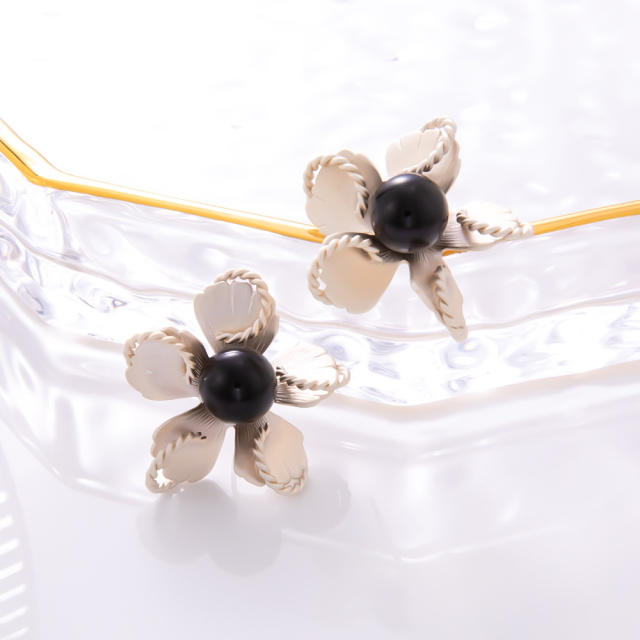 925 needle winter autumn design copper flower ball bead earrings collection