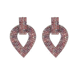 Sweet pink full diamond dangle earrings party earrings