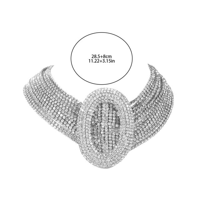 Luxury full diamond wedding party choker necklace