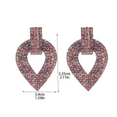 Sweet pink full diamond dangle earrings party earrings