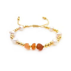 Boho daisy flower 18KG copper bead beach bracelet set