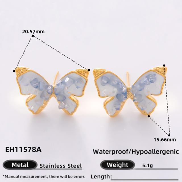 925 needle crystal flower butterfly gold plated copper earrings collection