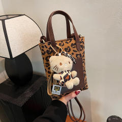 Autumn Winter Retro Leopard Print Mini bag Small Suede Mobile Phone Bag