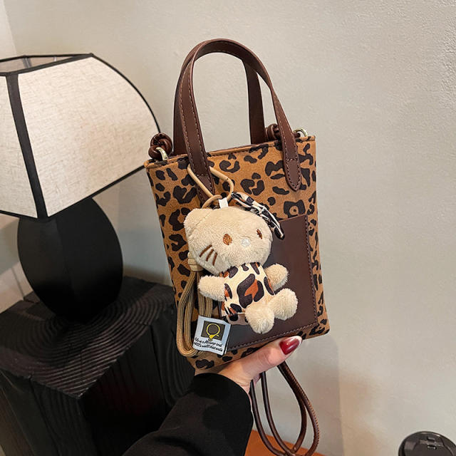 Autumn Winter Retro Leopard Print Mini bag Small Suede Mobile Phone Bag