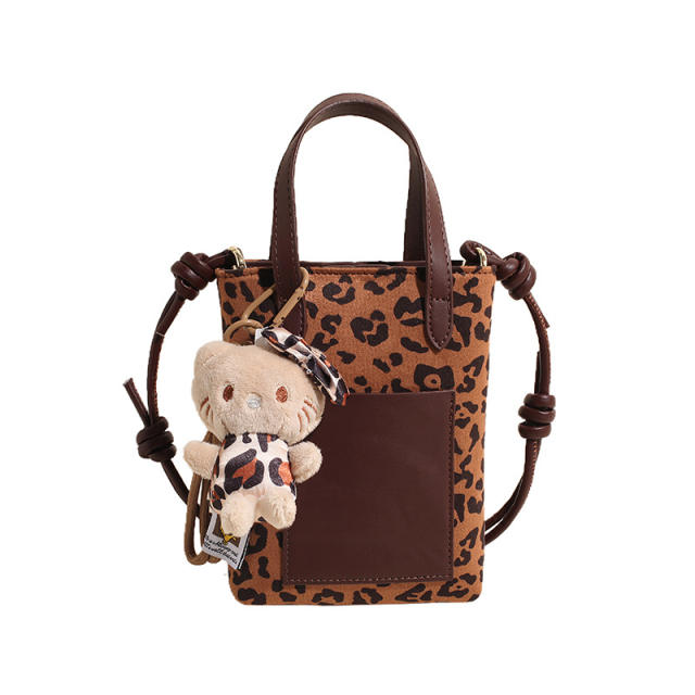 Autumn Winter Retro Leopard Print Mini bag Small Suede Mobile Phone Bag