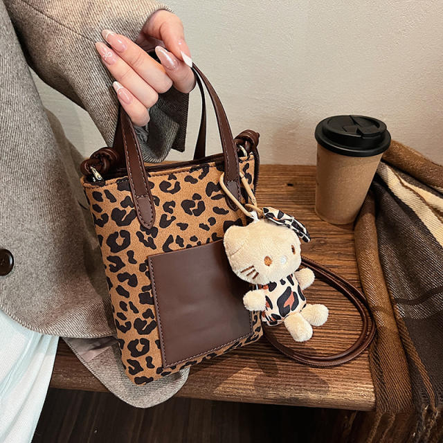 Autumn Winter Retro Leopard Print Mini bag Small Suede Mobile Phone Bag