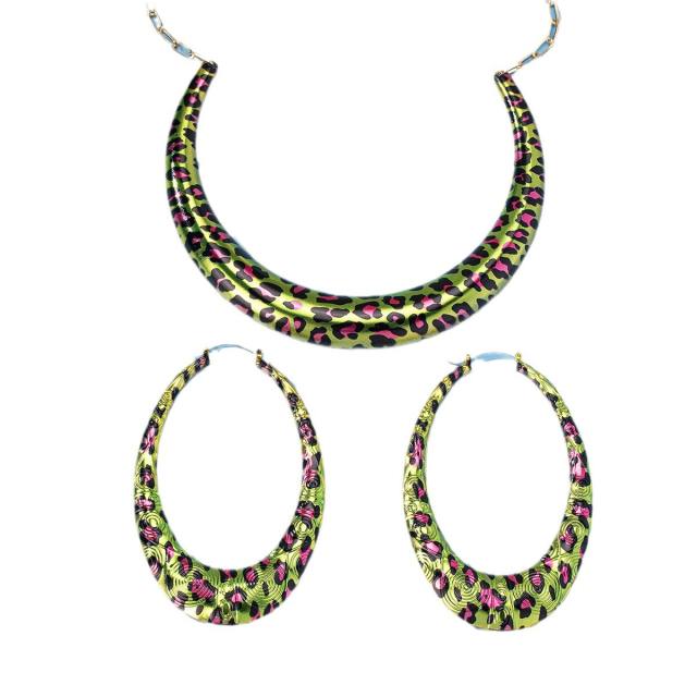 Fashion Trendy Green Leopard Print Exaggerated suit
