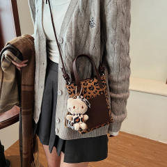 Autumn Winter Retro Leopard Print Mini bag Small Suede Mobile Phone Bag