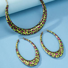 Fashion Trendy Green Leopard Print Exaggerated suit