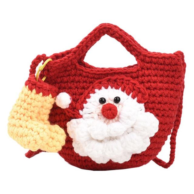 Christmas handmade wool woven bag Santa Claus corchet bag purse