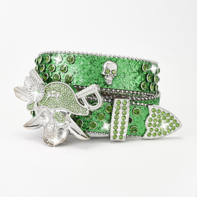 Hiphop punk Diamond belt pirate rhinestone hot girl rock fashion belt