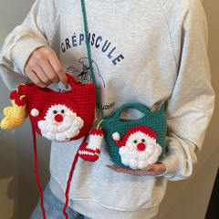 Christmas handmade wool woven bag Santa Claus corchet bag purse
